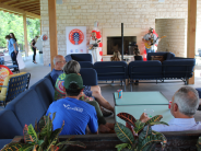 Performers and crowd at Music Friendly Community celebration