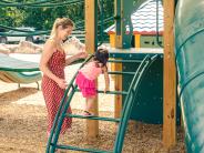 A child plays at Pace Park playground